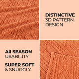 Fleece Blanket – Arctic Boho Knit Jacquard - Plush, Cozy Warmth - Blanket by Superior Brand