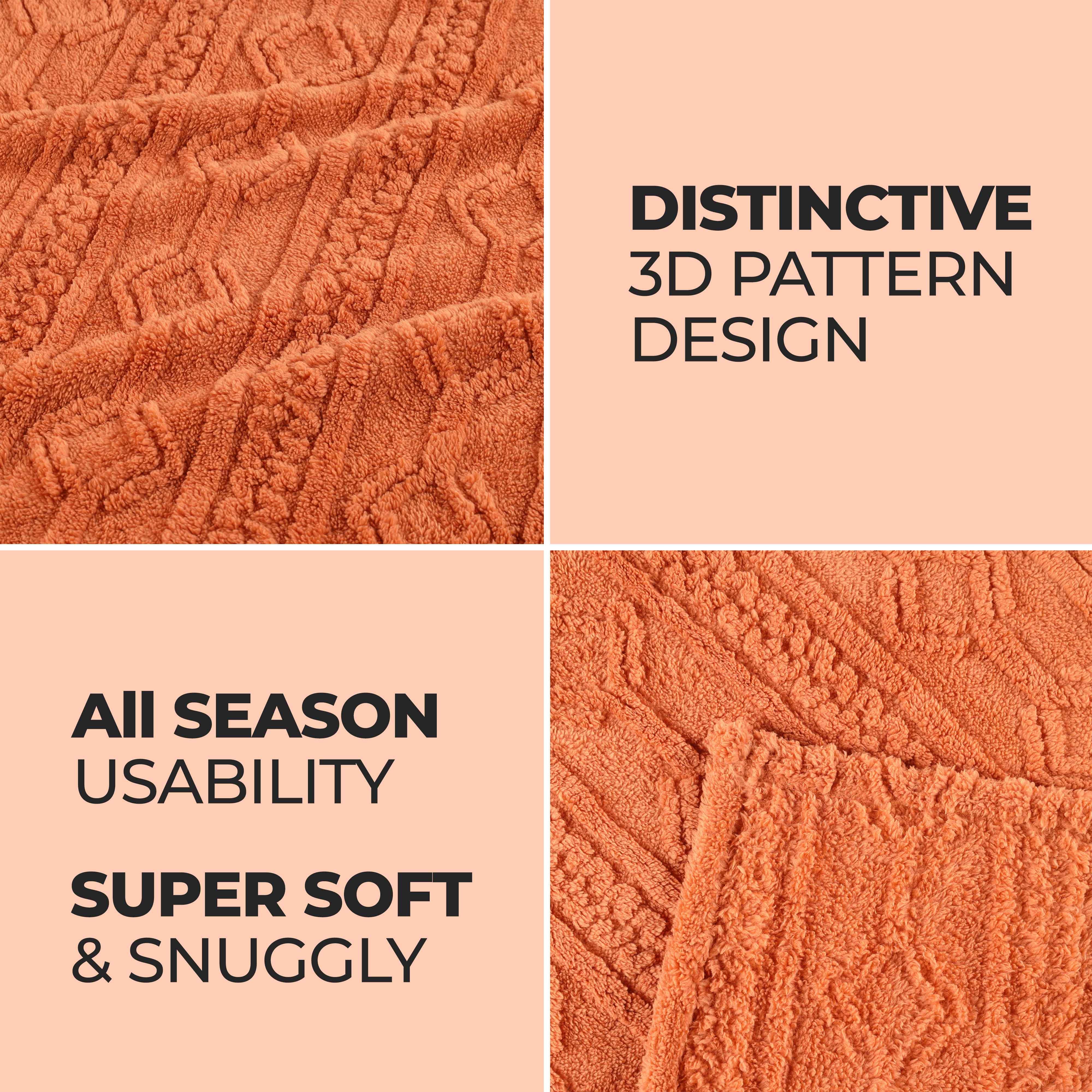 Fleece Blanket – Arctic Boho Knit Jacquard - Plush, Cozy Warmth - Blanket by Superior Brand