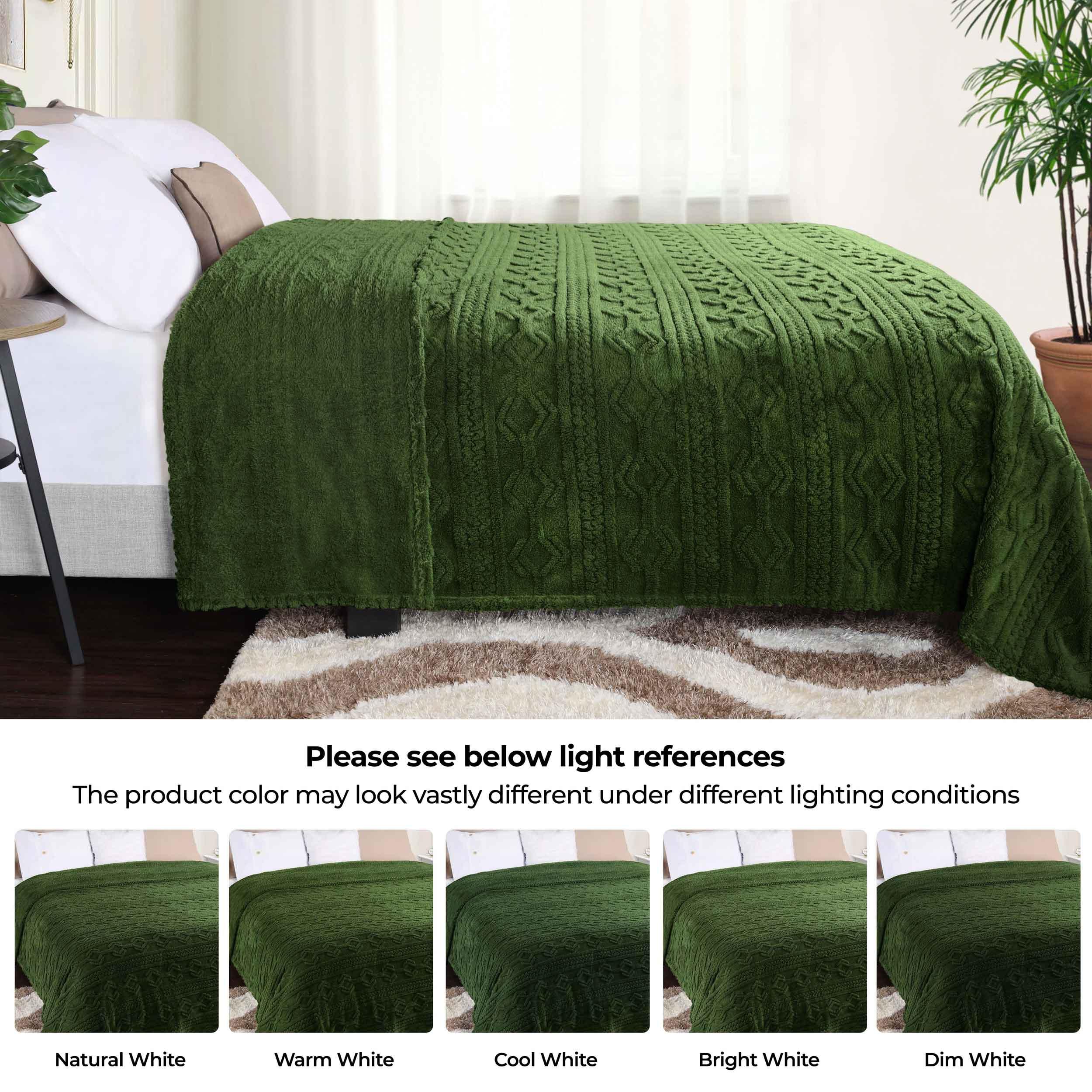Fleece Blanket – Arctic Boho Knit Jacquard - Plush, Cozy Warmth - Blanket by Superior Brand