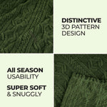 Fleece Blanket – Arctic Boho Knit Jacquard - Plush, Cozy Warmth - Blanket by Superior Brand