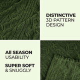 Fleece Blanket – Arctic Boho Knit Jacquard - Plush, Cozy Warmth - Blanket by Superior Brand