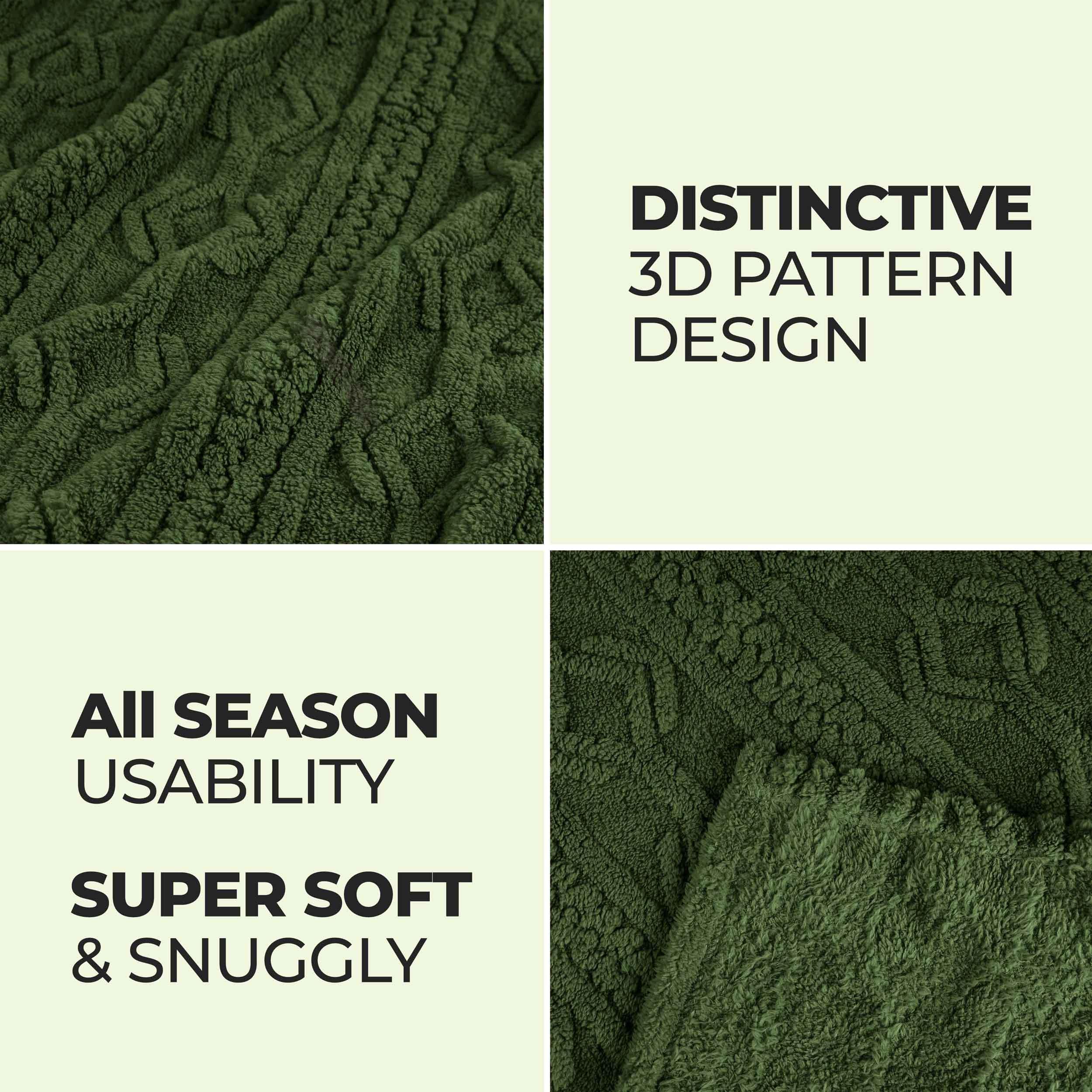 Fleece Blanket – Arctic Boho Knit Jacquard - Plush, Cozy Warmth - Blanket by Superior Brand