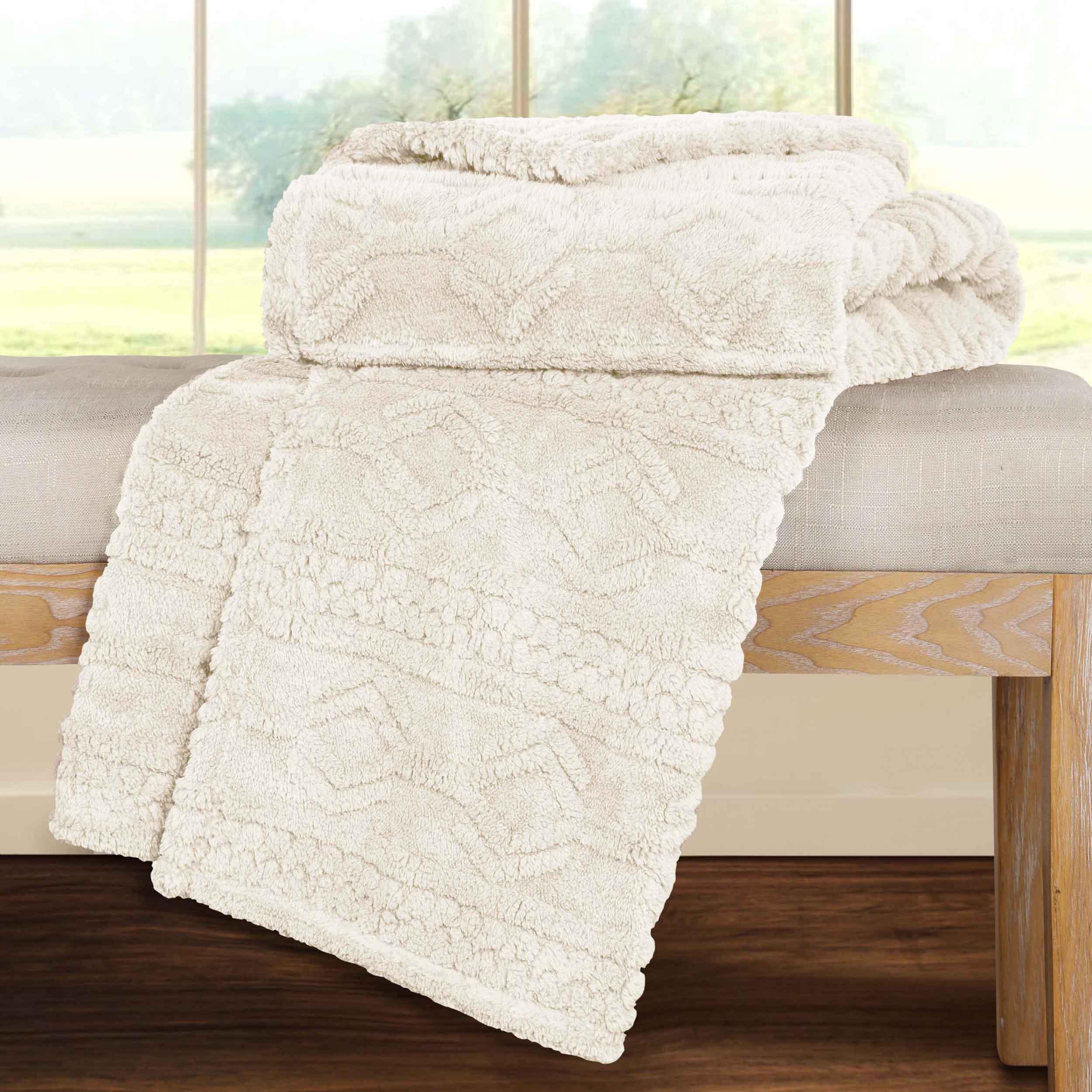 Fleece Blanket – Arctic Boho Knit Jacquard - Plush, Cozy Warmth - Blanket by Superior Brand