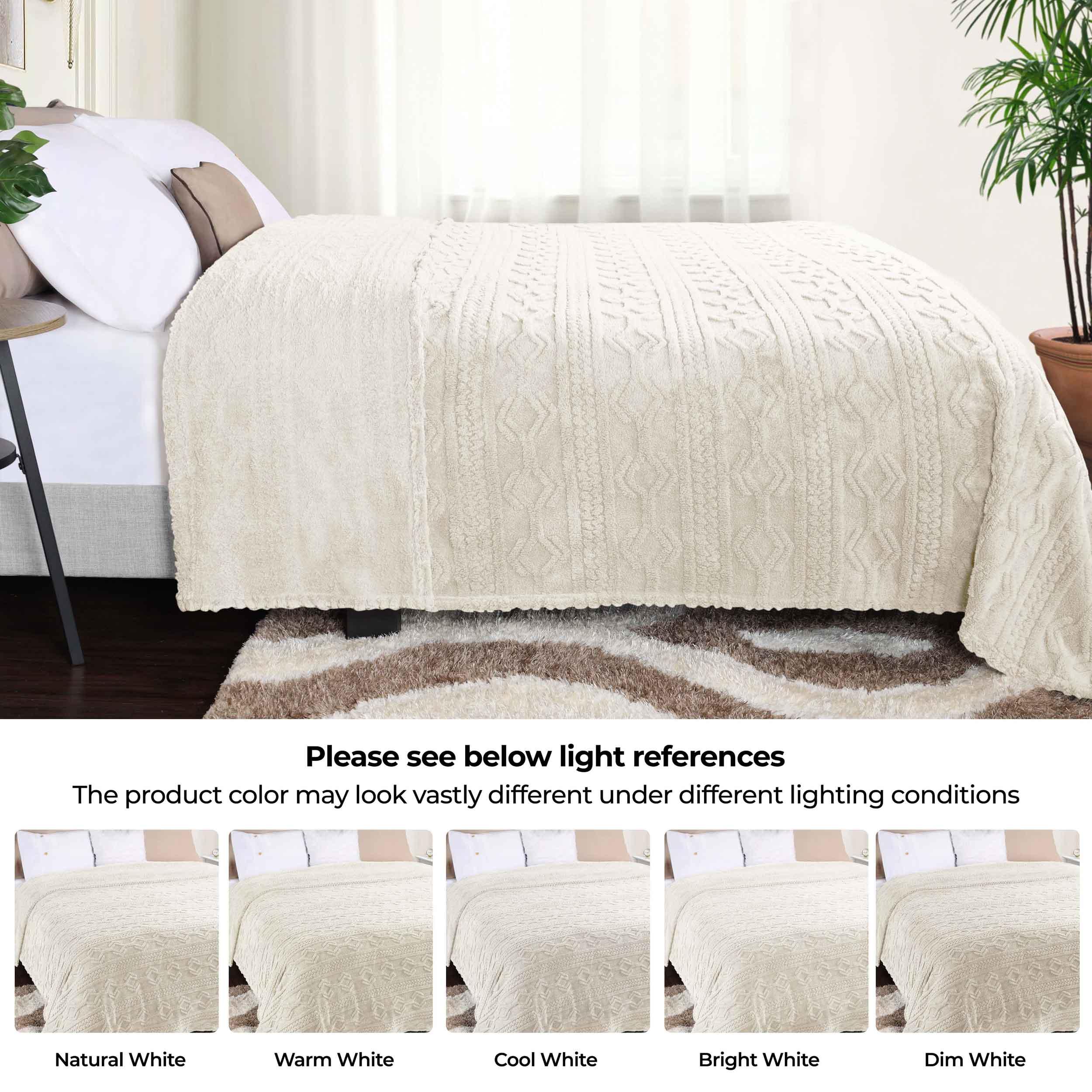 Fleece Blanket – Arctic Boho Knit Jacquard - Plush, Cozy Warmth - Blanket by Superior Brand