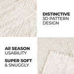 Fleece Blanket – Arctic Boho Knit Jacquard - Plush, Cozy Warmth - Blanket by Superior Brand