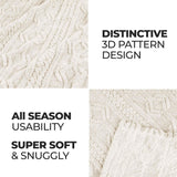 Fleece Blanket – Arctic Boho Knit Jacquard - Plush, Cozy Warmth - Blanket by Superior Brand