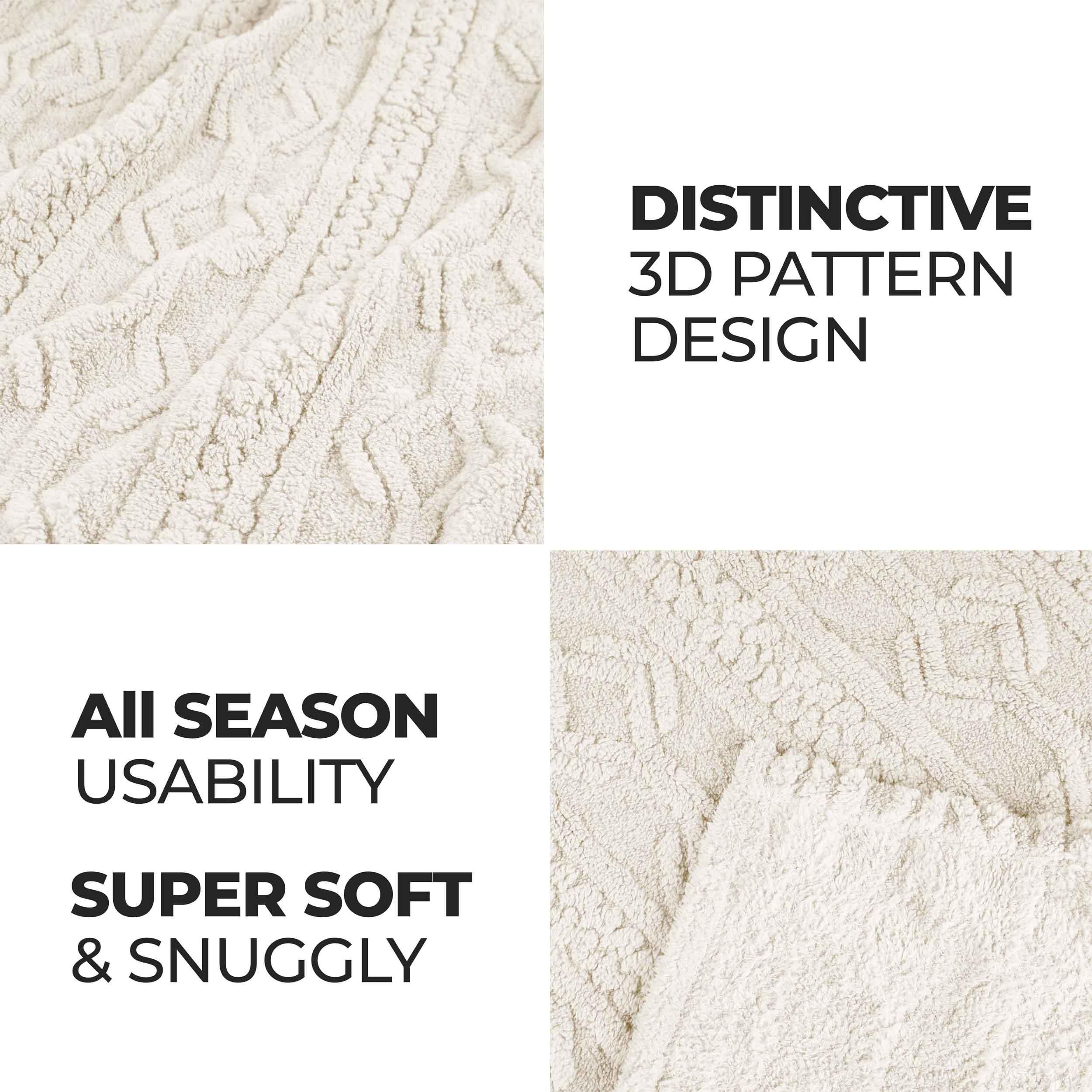 Fleece Blanket – Arctic Boho Knit Jacquard - Plush, Cozy Warmth - Blanket by Superior Brand