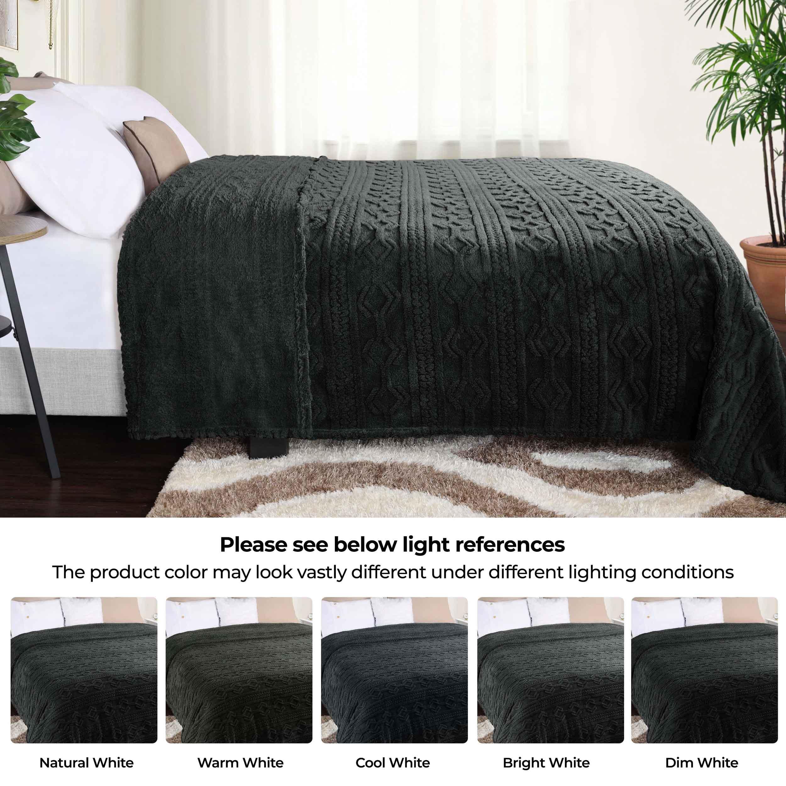 Fleece Blanket – Arctic Boho Knit Jacquard - Plush, Cozy Warmth - Blanket by Superior Brand
