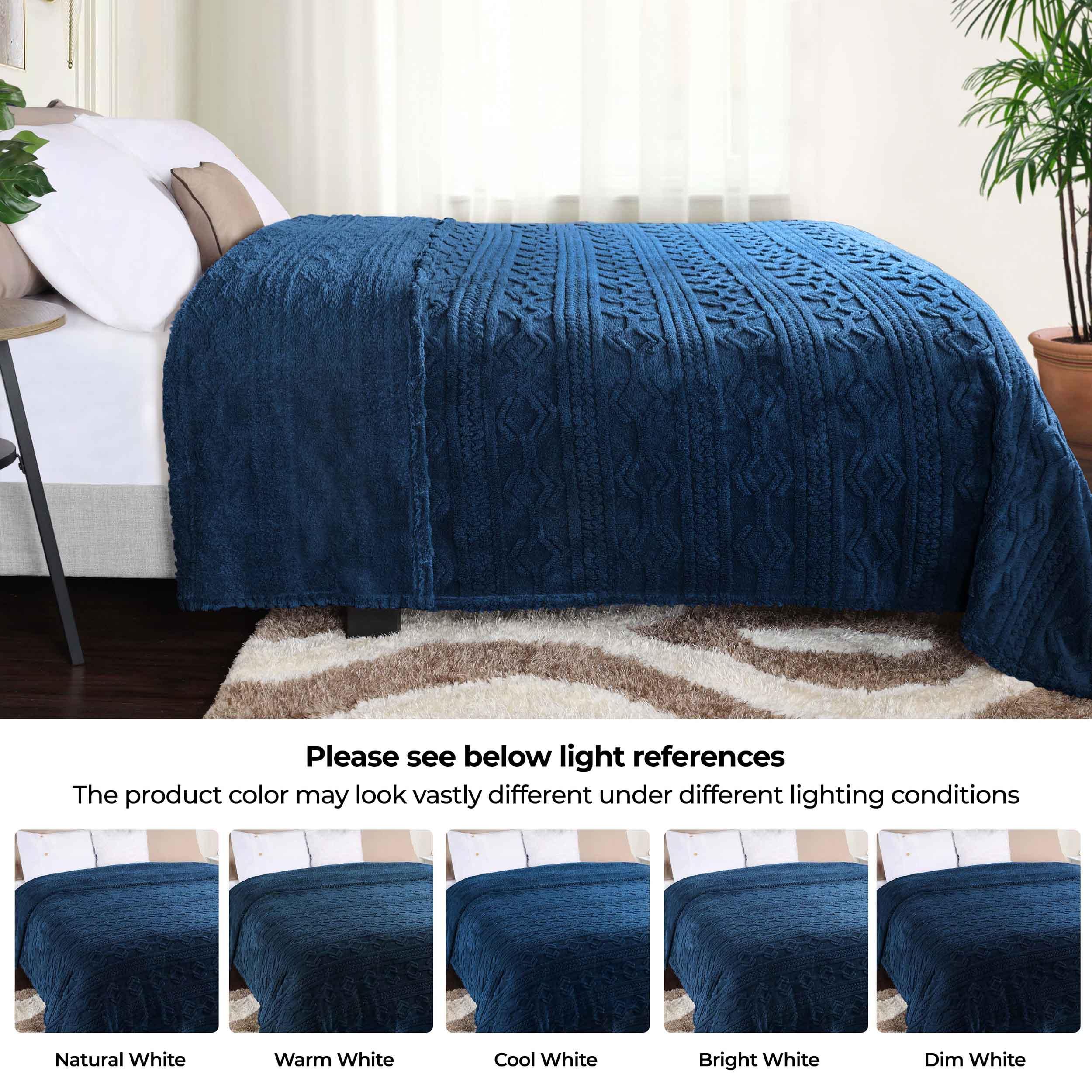 Fleece Blanket – Arctic Boho Knit Jacquard - Plush, Cozy Warmth - Blanket by Superior Brand