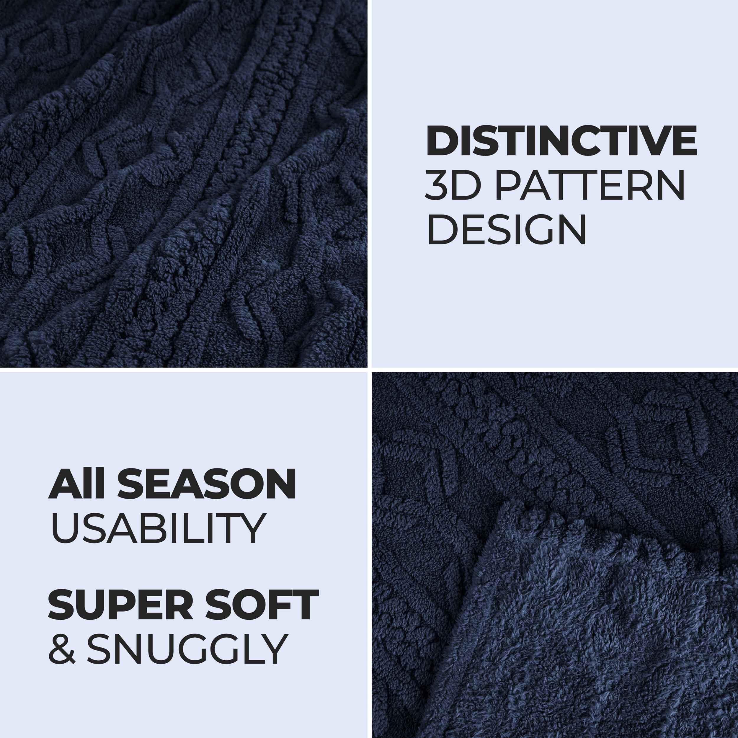 Fleece Blanket – Arctic Boho Knit Jacquard - Plush, Cozy Warmth - Blanket by Superior Brand
