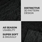 Fleece Blanket – Arctic Boho Knit Jacquard - Plush, Cozy Warmth - Blanket by Superior Brand