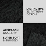 Fleece Blanket – Arctic Boho Knit Jacquard - Plush, Cozy Warmth - Blanket by Superior Brand