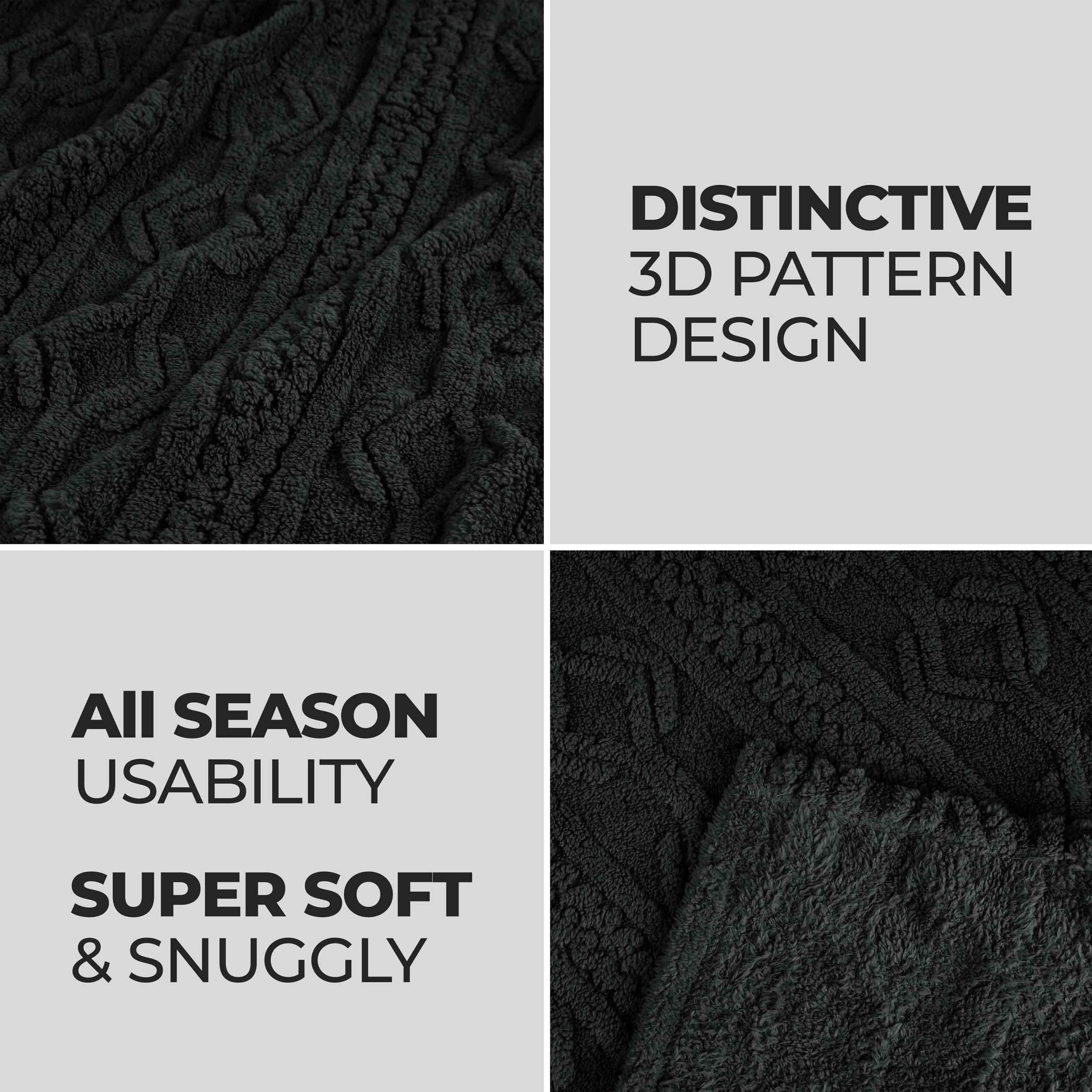 Fleece Blanket – Arctic Boho Knit Jacquard - Plush, Cozy Warmth - Blanket by Superior Brand