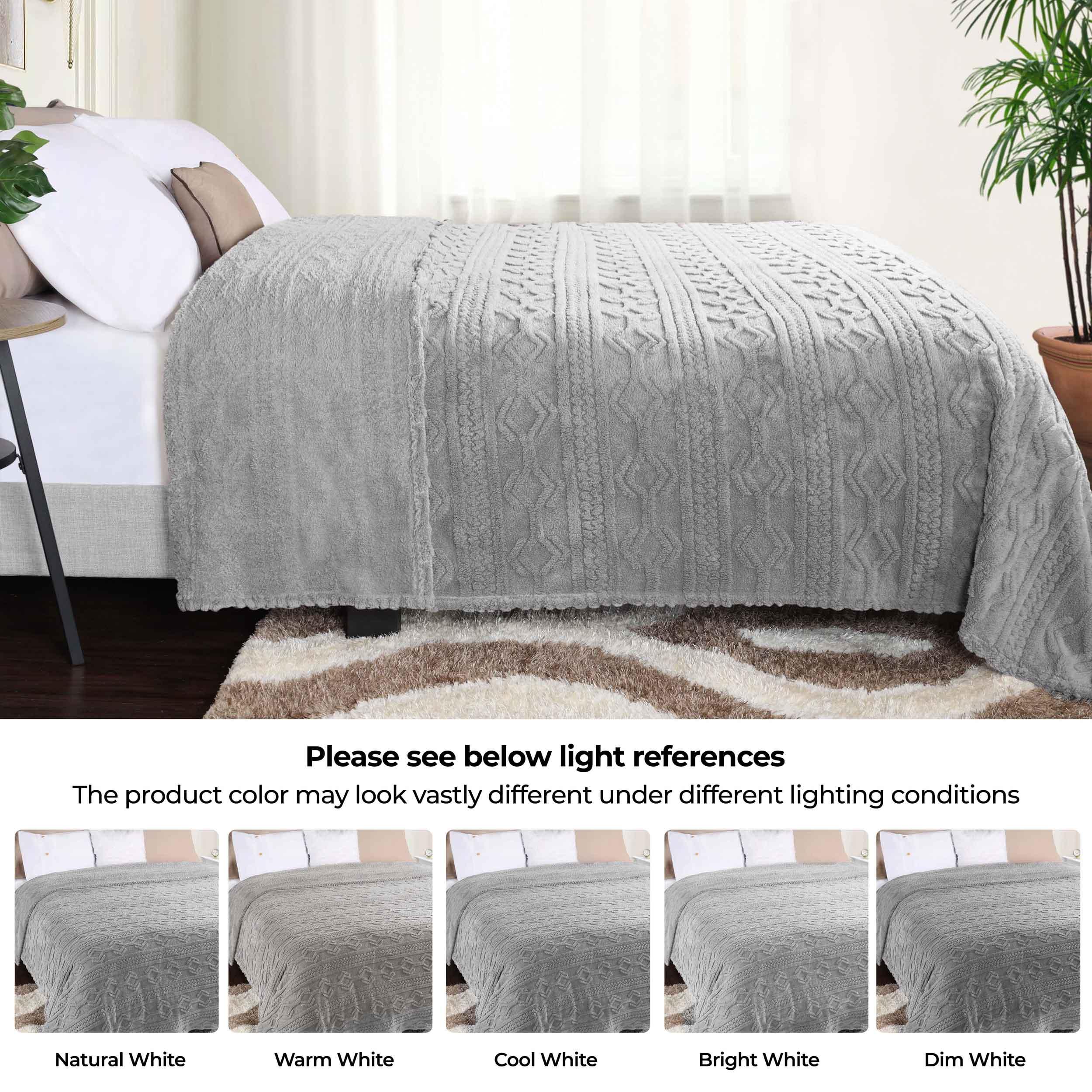 Fleece Blanket – Arctic Boho Knit Jacquard - Plush, Cozy Warmth - Blanket by Superior Brand