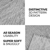 Fleece Blanket – Arctic Boho Knit Jacquard - Plush, Cozy Warmth - Blanket by Superior Brand