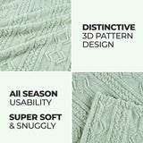 Fleece Blanket – Arctic Boho Knit Jacquard - Plush, Cozy Warmth - Blanket by Superior Brand