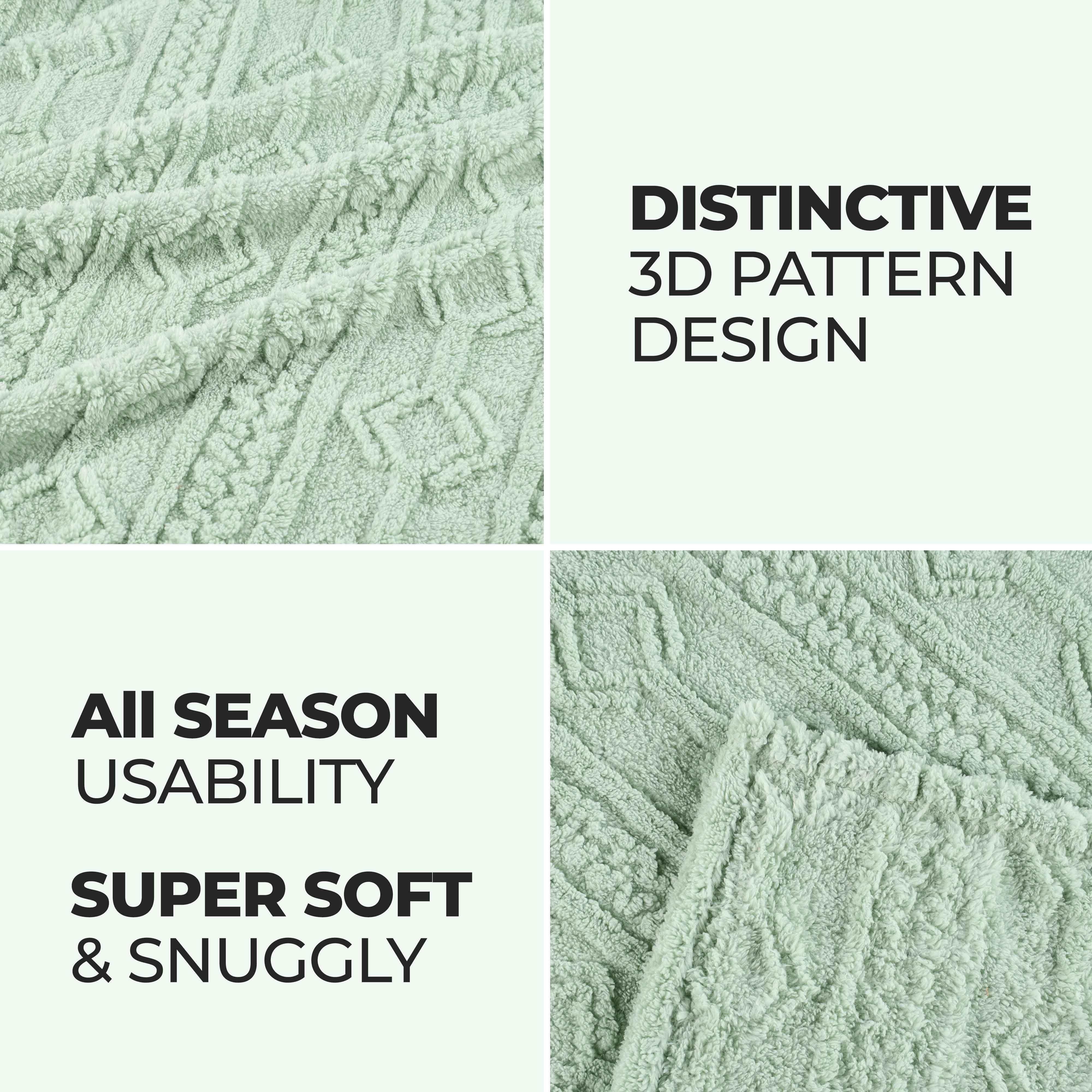 Fleece Blanket – Arctic Boho Knit Jacquard - Plush, Cozy Warmth - Blanket by Superior Brand