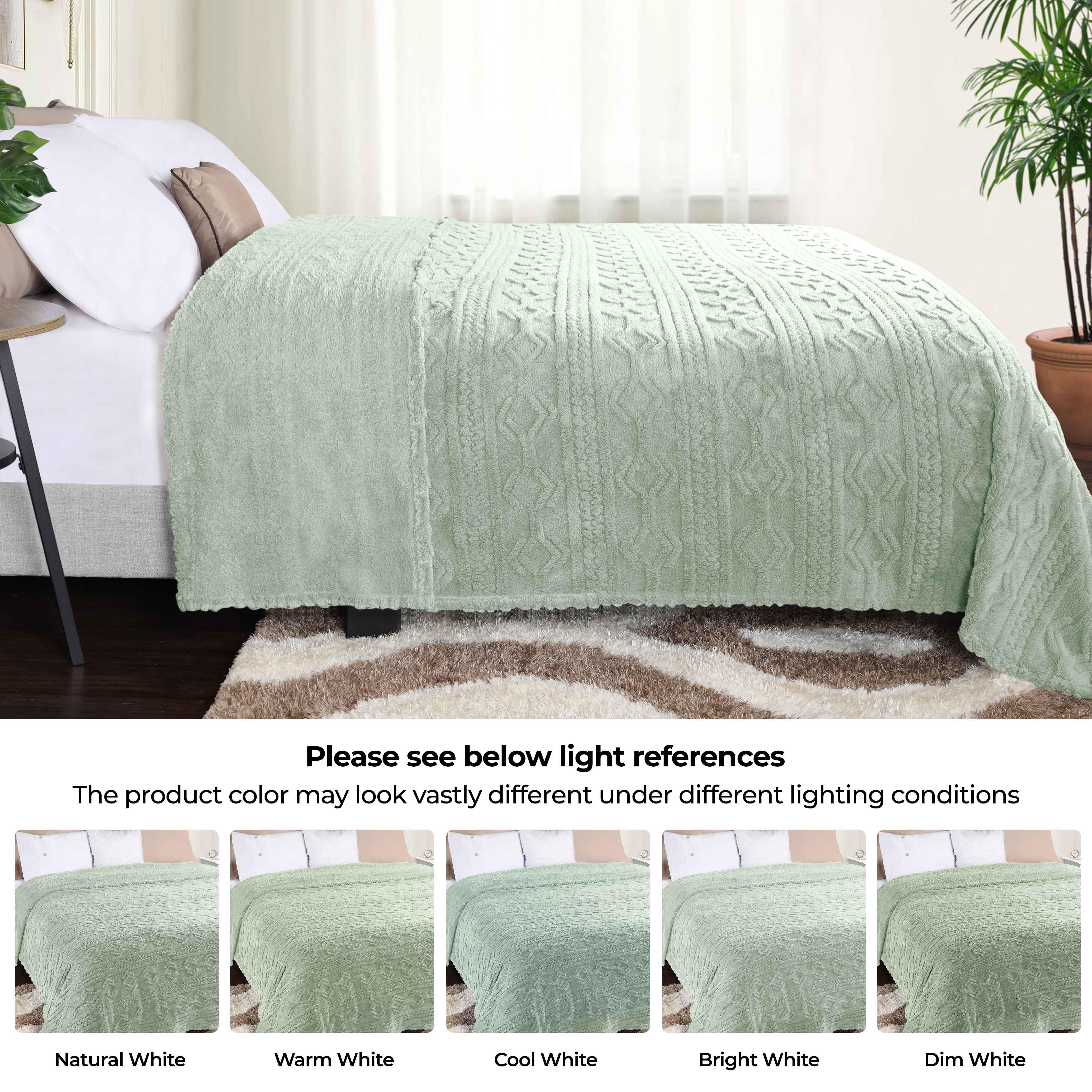 Fleece Blanket – Arctic Boho Knit Jacquard - Plush, Cozy Warmth - Blanket by Superior Brand