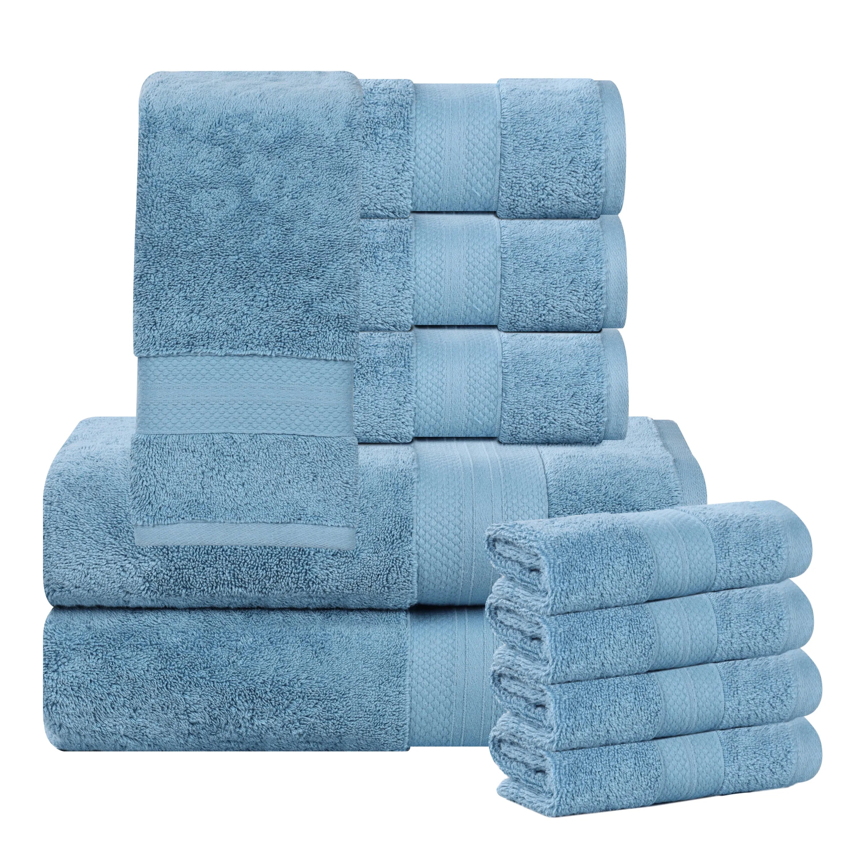 Aria Turkish Cotton Heavyweight Absorbent Solid 10 Piece Plush Towel Set - Towel Set by Superior Brand