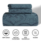 Lightweight Cotton Blend Bedspread Set 3-Piece Aspen Jacquard Floral Scalloped Edge - Bedspread by Superior Brand