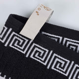 Athens Cotton Medium Weight Floral Greek Key Trim 6 Piece Towel Set - Towel Set by Superior Brand