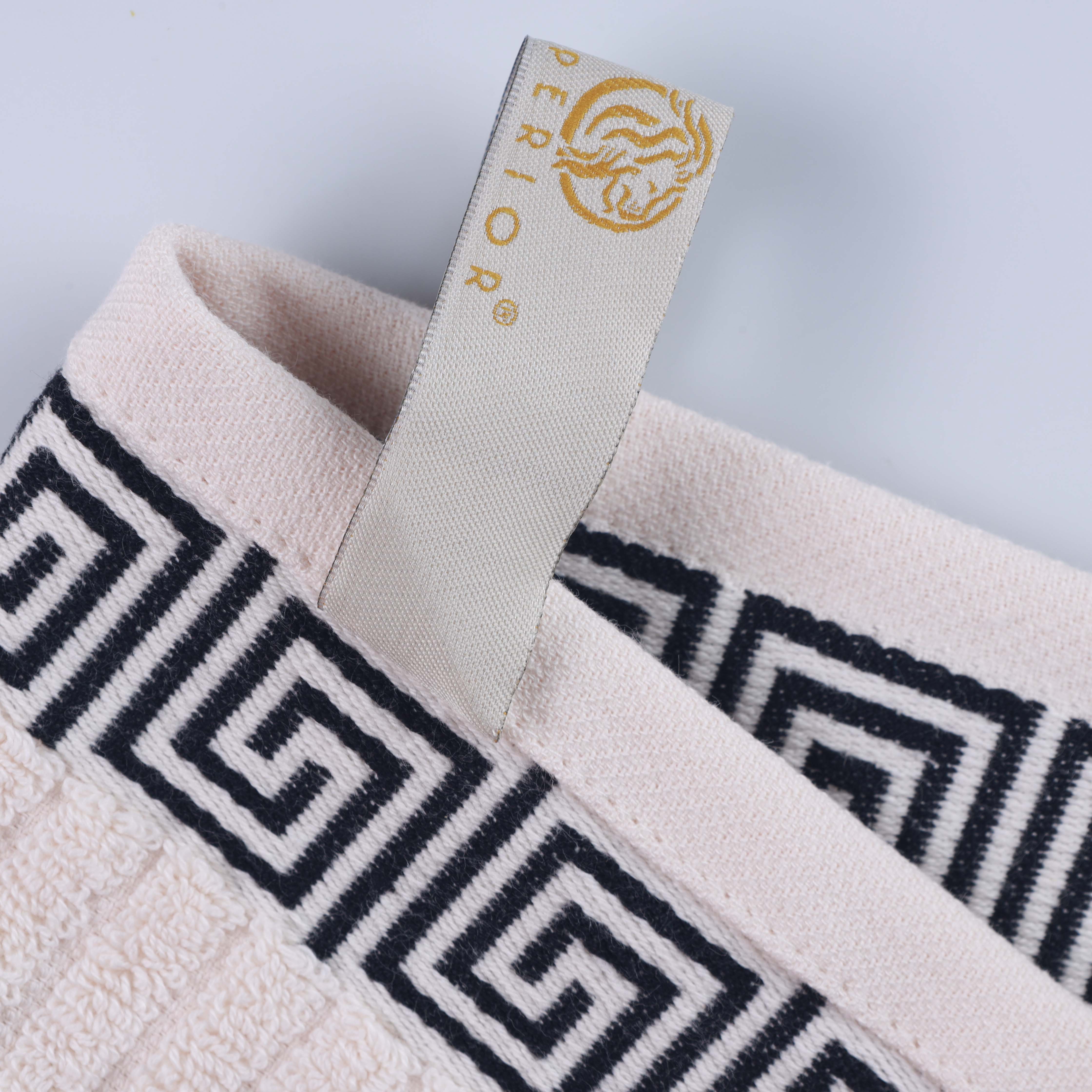 Athens Cotton Medium Weight Floral Greek Key Trim 6 Piece Towel Set - Towel Set by Superior Brand