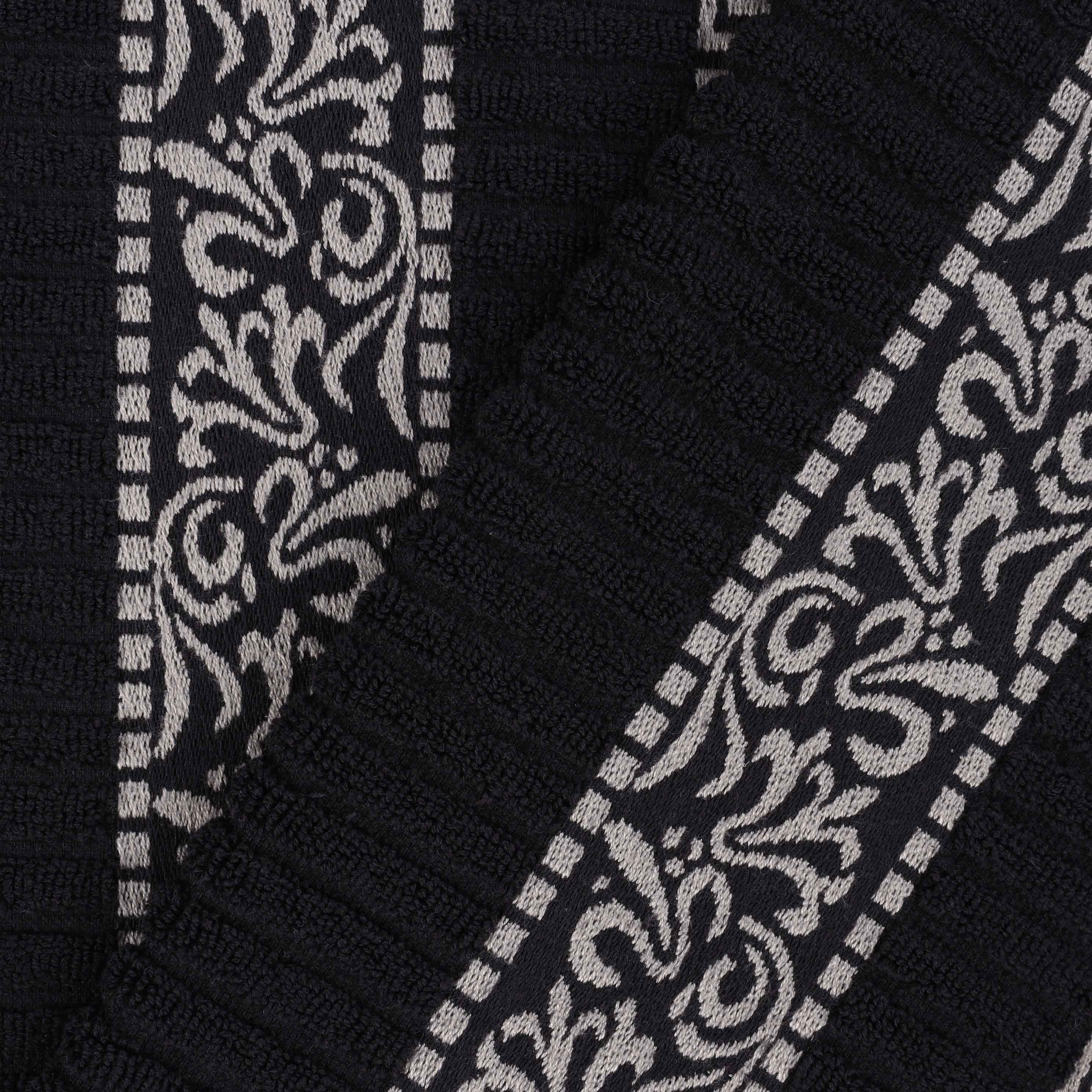 Athens Cotton Medium Weight Floral Greek Key Trim 6 Piece Towel Set - Towel Set by Superior Brand