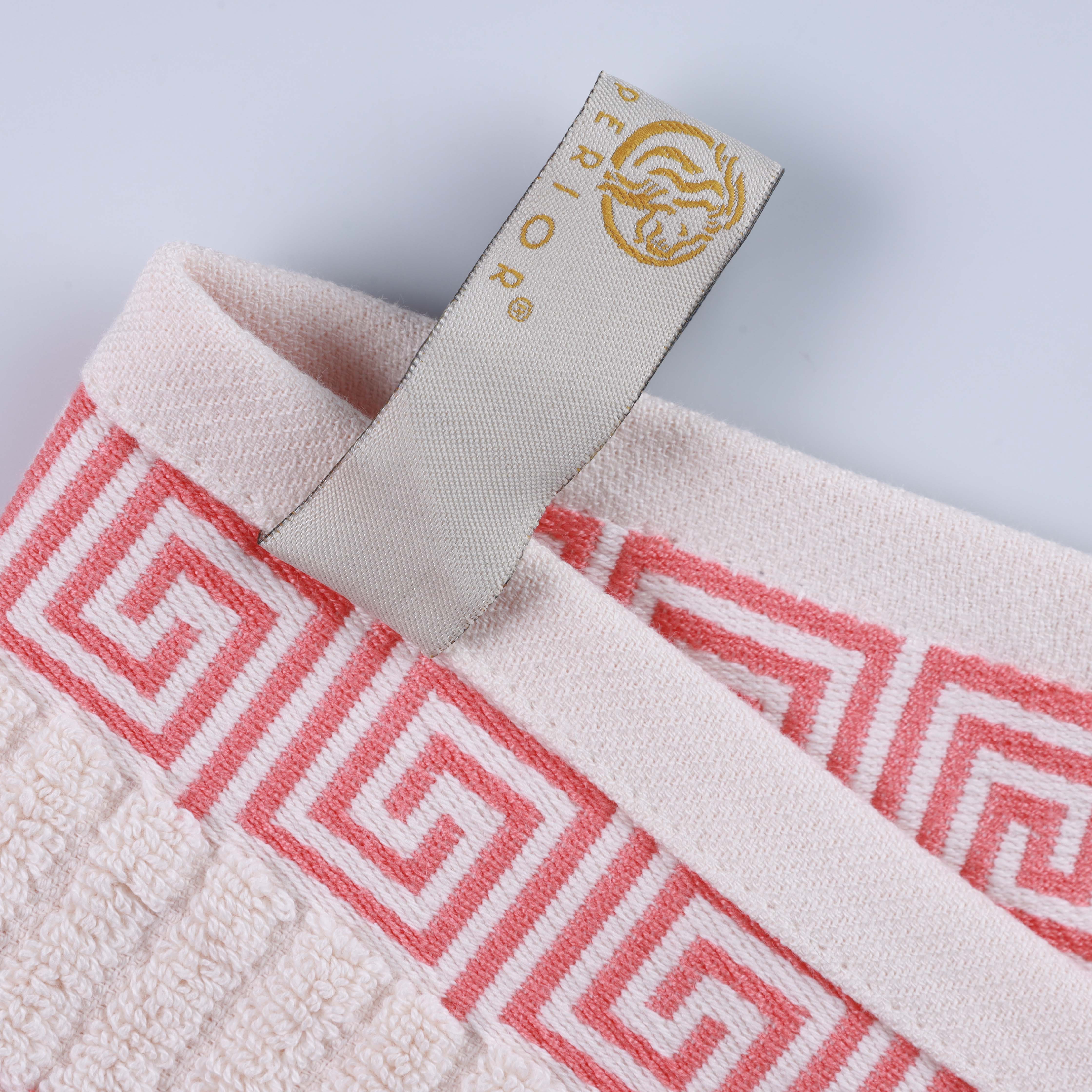 Athens Cotton Medium Weight Floral Greek Key Trim 6 Piece Towel Set - Towel Set by Superior Brand