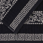 Athens Cotton Medium Weight Floral Greek Key Trim 6 Piece Towel Set - Towel Set by Superior Brand