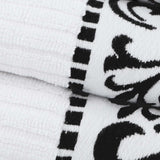 Athens Cotton Medium Weight Floral Greek Key Trim 6 Piece Towel Set - Towel Set by Superior Brand