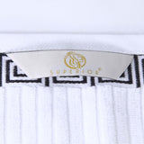 Athens Cotton Medium Weight Floral Greek Key Trim 6 Piece Towel Set - Towel Set by Superior Brand