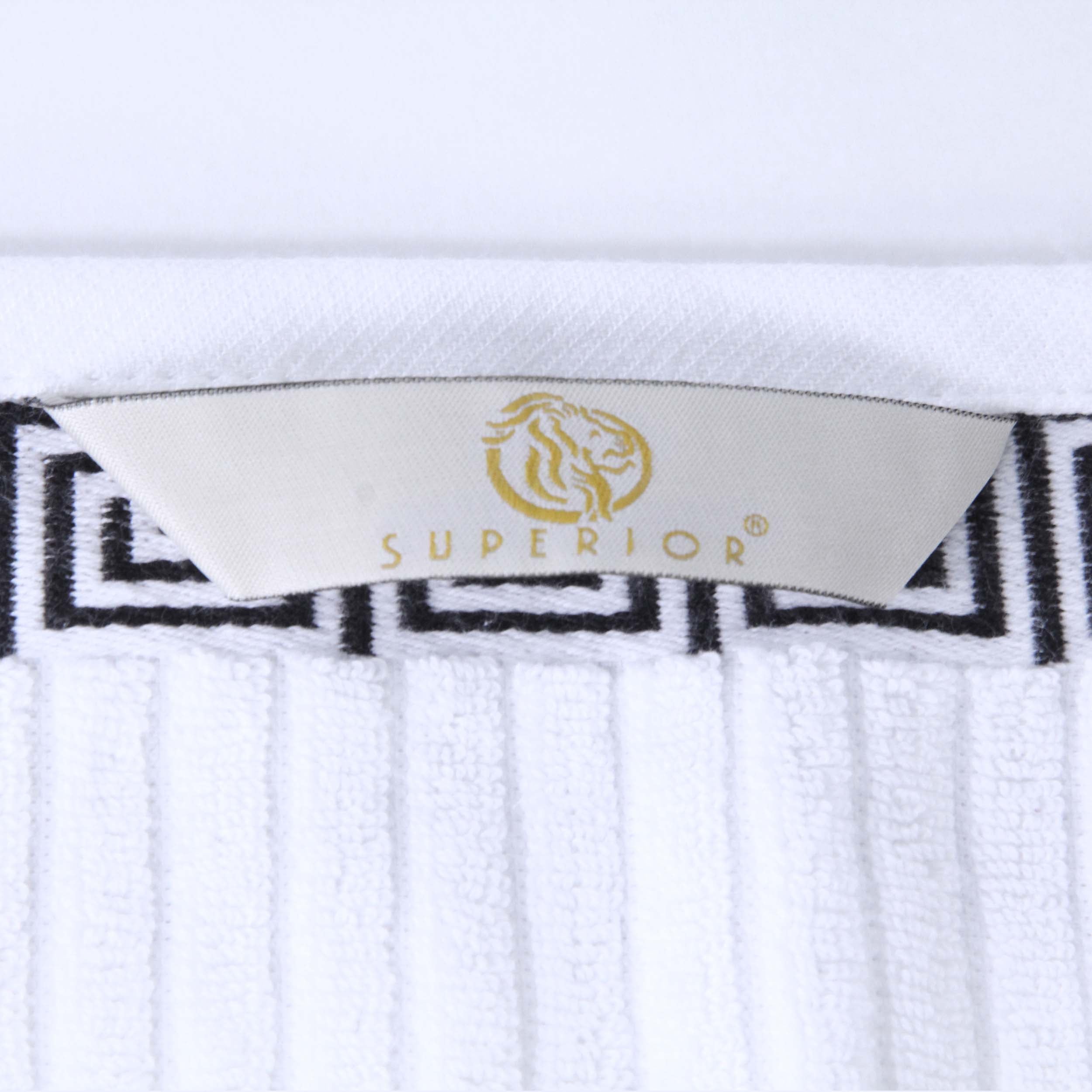 Athens Cotton Medium Weight Floral Greek Key Trim 6 Piece Towel Set - Towel Set by Superior Brand