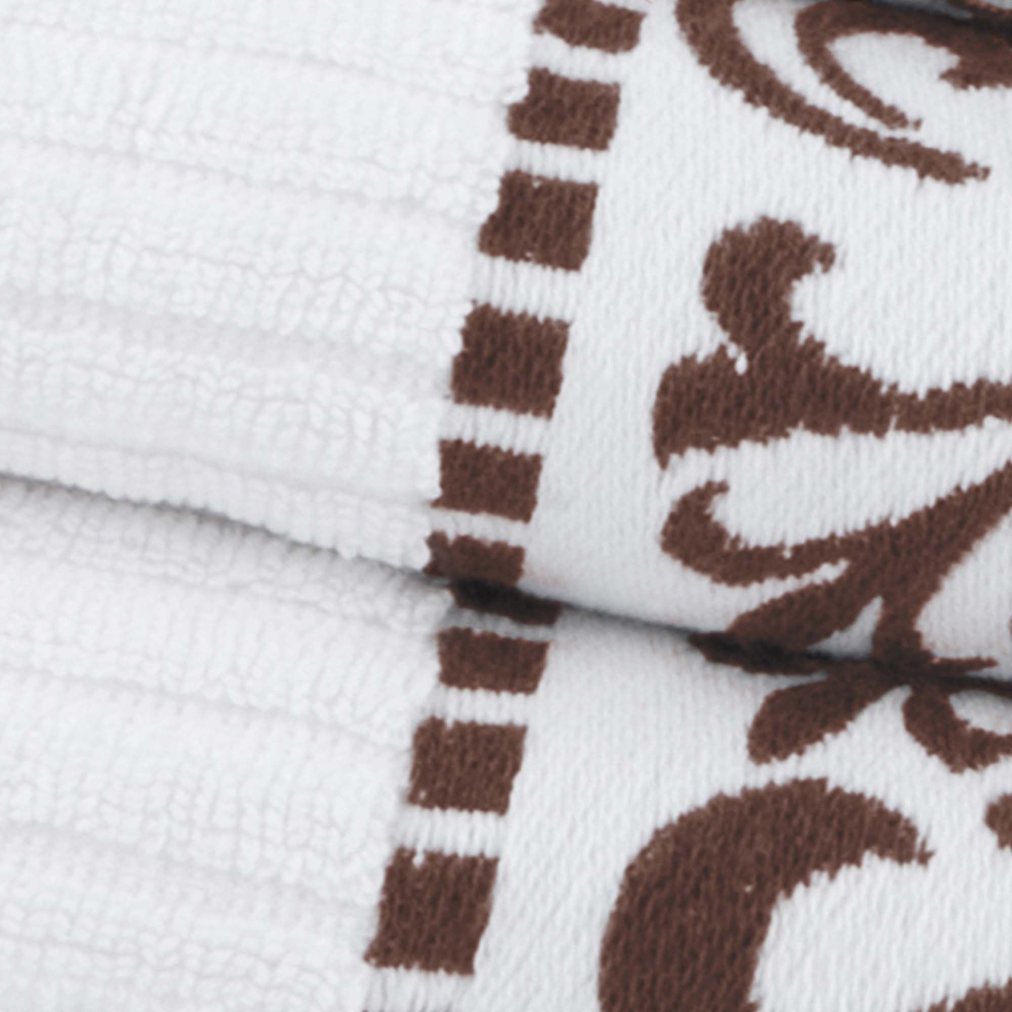 Athens Cotton Medium Weight Floral Greek Key Trim 6 Piece Towel Set - Towel Set by Superior Brand