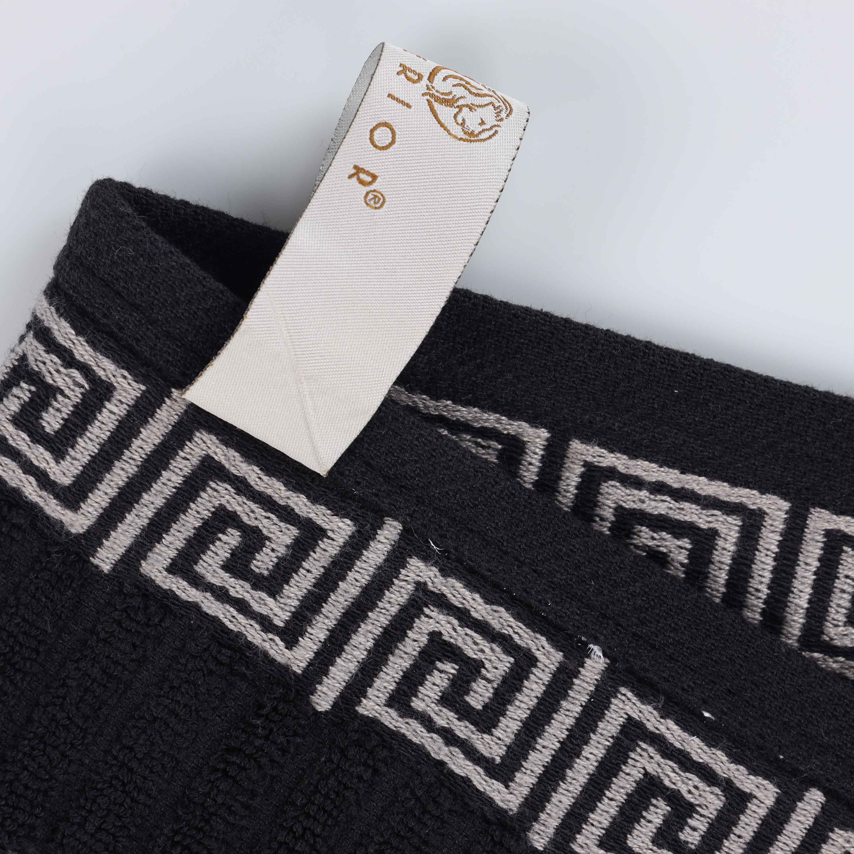 Athens Cotton Medium Weight Floral Greek Key Trim 6 Piece Towel Set - Towel Set by Superior Brand