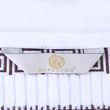 Athens Cotton Medium Weight Floral Greek Key Trim 6 Piece Towel Set - Towel Set by Superior Brand