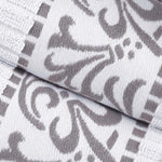 Athens Cotton Medium Weight Floral Greek Key Trim 6 Piece Towel Set - Towel Set by Superior Brand