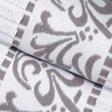 Athens Cotton Medium Weight Floral Greek Key Trim 6 Piece Towel Set - Towel Set by Superior Brand