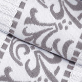 Athens Cotton Medium Weight Floral Greek Key Trim 6 Piece Towel Set - Towel Set by Superior Brand