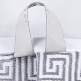 Athens Cotton Medium Weight Floral Greek Key Trim 6 Piece Towel Set - Towel Set by Superior Brand