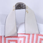 Athens Cotton Medium Weight Floral Greek Key Trim 6 Piece Towel Set - Towel Set by Superior Brand