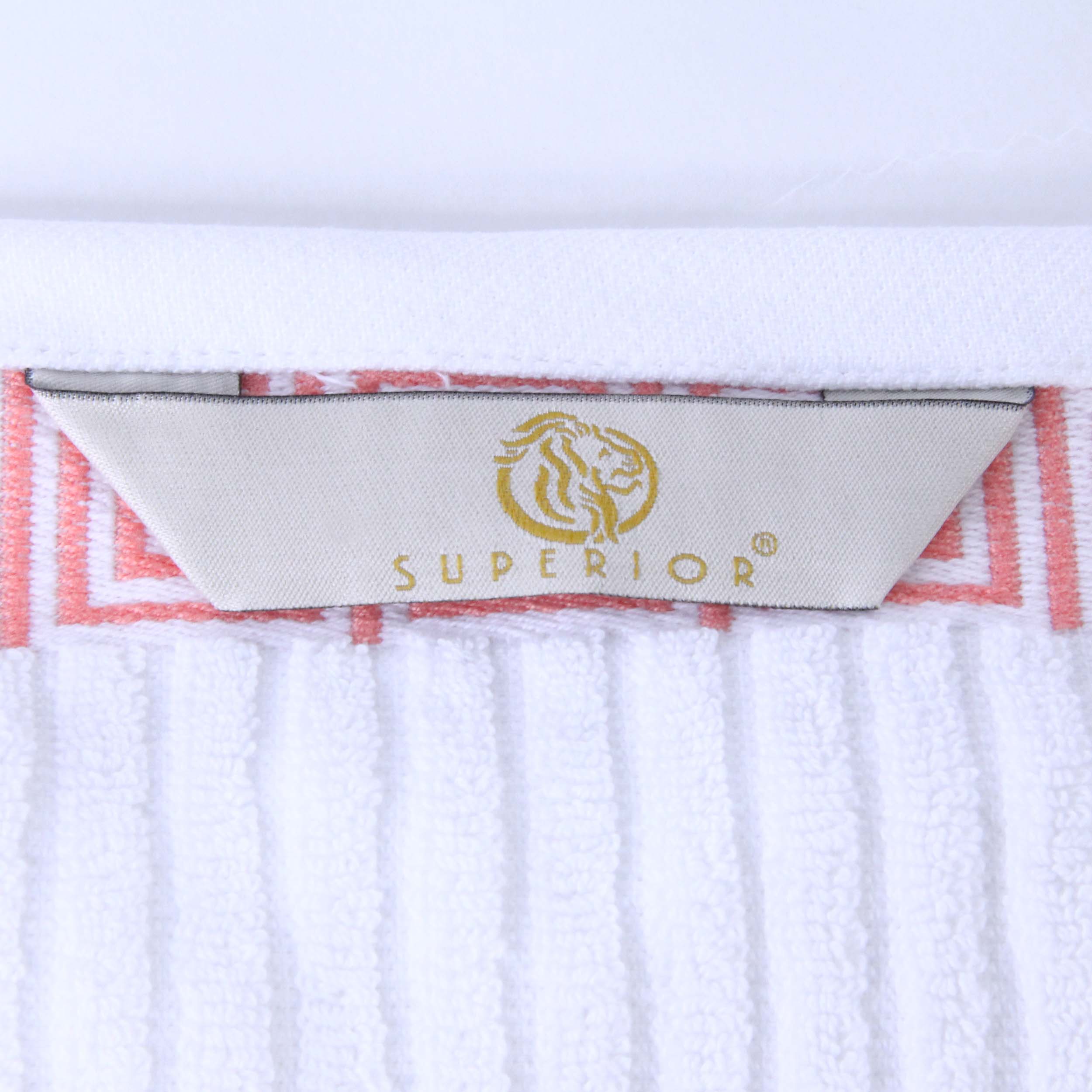 Athens Cotton Medium Weight Floral Greek Key Trim 6 Piece Towel Set - Towel Set by Superior Brand