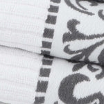 Athens Cotton Medium Weight Floral Greek Key Trim 6 Piece Towel Set - Towel Set by Superior Brand