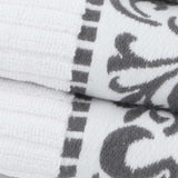 Athens Cotton Medium Weight Floral Greek Key Trim 6 Piece Towel Set - Towel Set by Superior Brand