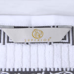 Athens Cotton Medium Weight Floral Greek Key Trim 6 Piece Towel Set - Towel Set by Superior Brand