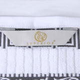 Athens Cotton Medium Weight Floral Greek Key Trim 6 Piece Towel Set - Towel Set by Superior Brand