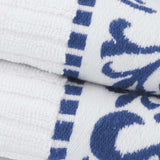 Athens Cotton Medium Weight Floral Greek Key Trim 6 Piece Towel Set - Towel Set by Superior Brand