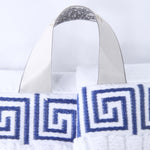 Athens Cotton Medium Weight Floral Greek Key Trim 6 Piece Towel Set - Towel Set by Superior Brand
