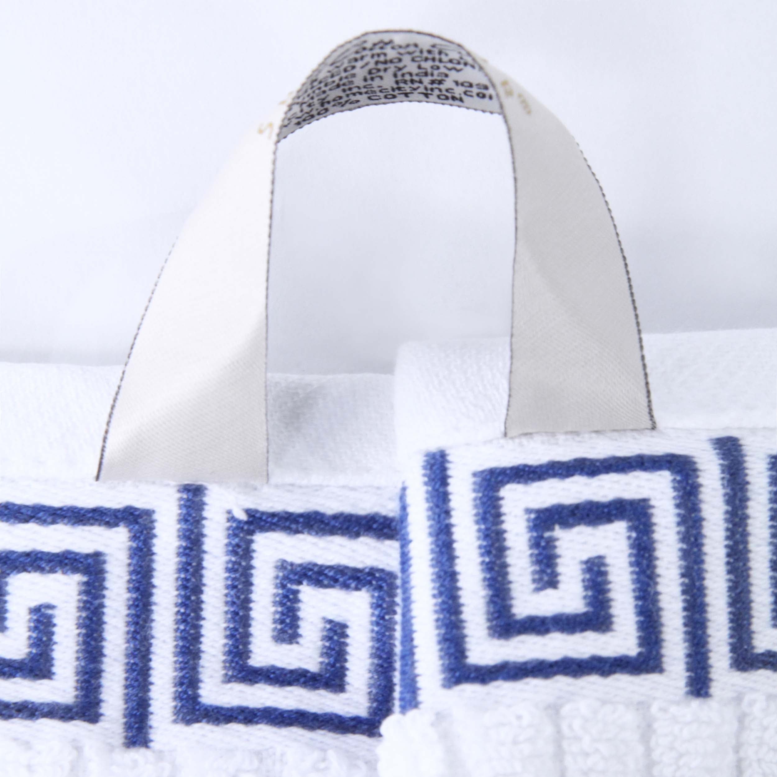 Athens Cotton Medium Weight Floral Greek Key Trim 6 Piece Towel Set - Towel Set by Superior Brand