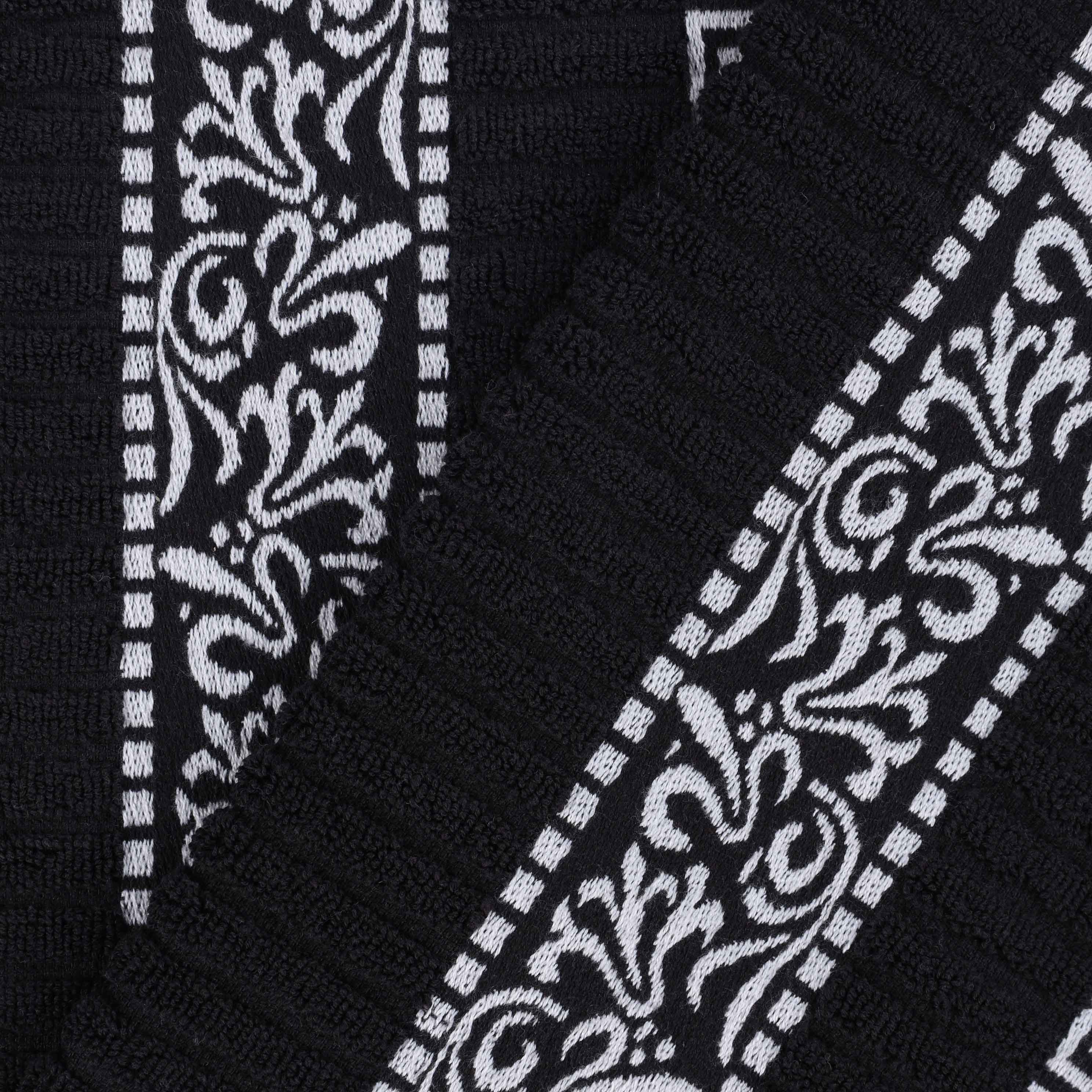 Athens Cotton Medium Weight Floral Greek Key Trim 6 Piece Towel Set - Towel Set by Superior Brand