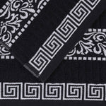 Athens Cotton Medium Weight Floral Greek Key Trim 6 Piece Towel Set - Towel Set by Superior Brand